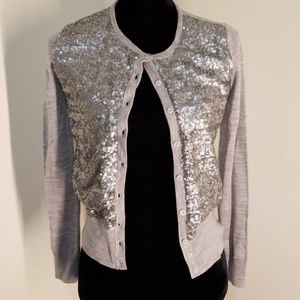 Ann Taylor NEW Gray Sequin Sweater Size MP